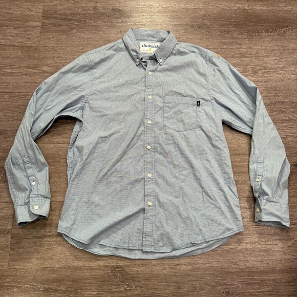 Chubbies Shirt Mens Large Blue Long Sleeve Button Up Cotton Check Casual Adult - Picture 2 of 9